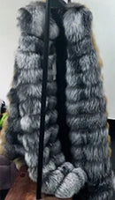 Faux Pelzmantel Winter Frauen 2022 Mode Lässig Warme Dünne Ärmel Lange Faux Fuchspelz Weste Winter Taschen Jacke Frauen 5XL