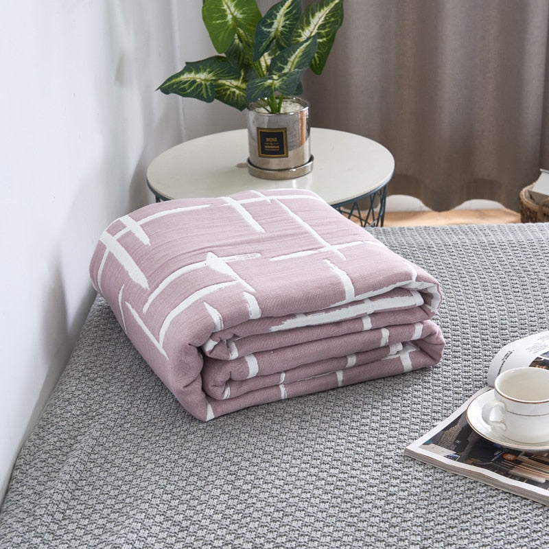 New 6 Layer 100% Cotton Gauze Baby Blankets Baby Muslin Swaddle for Newborn Soft Breathable Small Quilt Knee Blanket Bath Towel