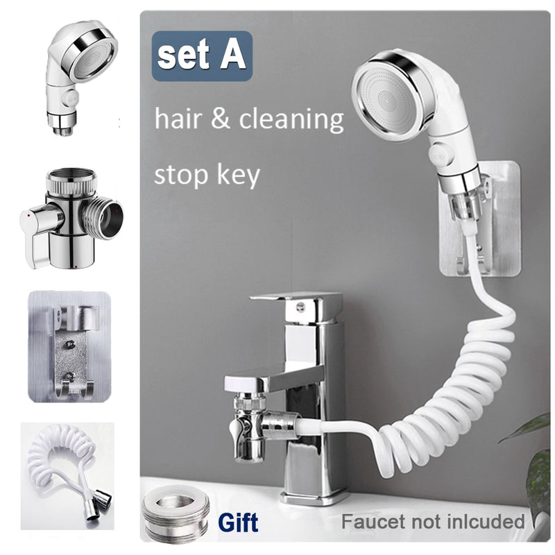 External Shower Faucet Holder Artifact Wash Hair Pet Washer Bathroom Kitchen Basin Tap Filter Flexible Hose Bidet Spray Gun
