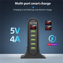 USLION USB-Ladegerät mit 5 Anschlüssen, HUB, Multi-USB-Ladestation, Dock, Desktop, Wand, Zuhause, LED-Anzeige, universelle neue Ladegeräte, EU-US-UK-Stecker