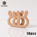 Let's Make 10pcs Baby Teether For Teeth Beech Food Grade Wholesale Wooden Teething Toys Rodent DIY Accessories Nursing Tiny Rod
