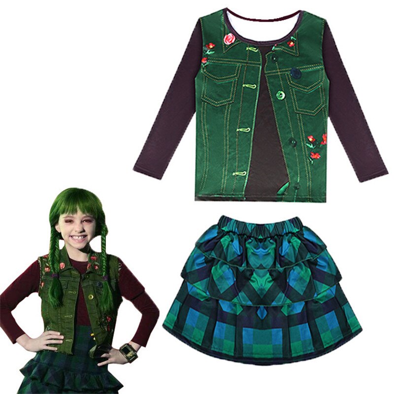2020 Halloween-Kostüme für Kinder Zombies 2 Lacey Zoey Cosplay Performance Suit Tops + Rock Karnevalsparty-Kleidungssets für Mädchen