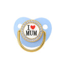 9 Farben Schnuller Babyparty Geschenk Bling Baby Dummy Silikon BPA frei Säuglingsnippel Neugeborene Schnuller für Babys Ich liebe Mama Papa