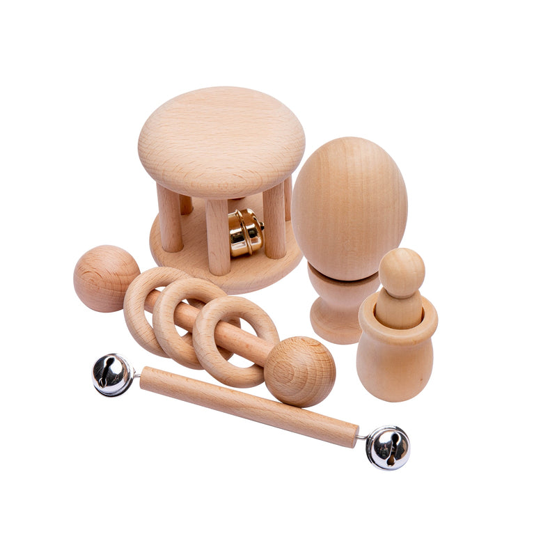 1Set Puzzle Baby Toy Wooden Teether Baby Rattles Beech Wooden  geometry Shape Children Gifts Product Montessori Teaching Toys