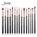 Jessup Makeup Brushes Set 15pcs Make up Brush Tools kit Eye Liner Shader natural-synthetic hair Rose Gold/Black T157