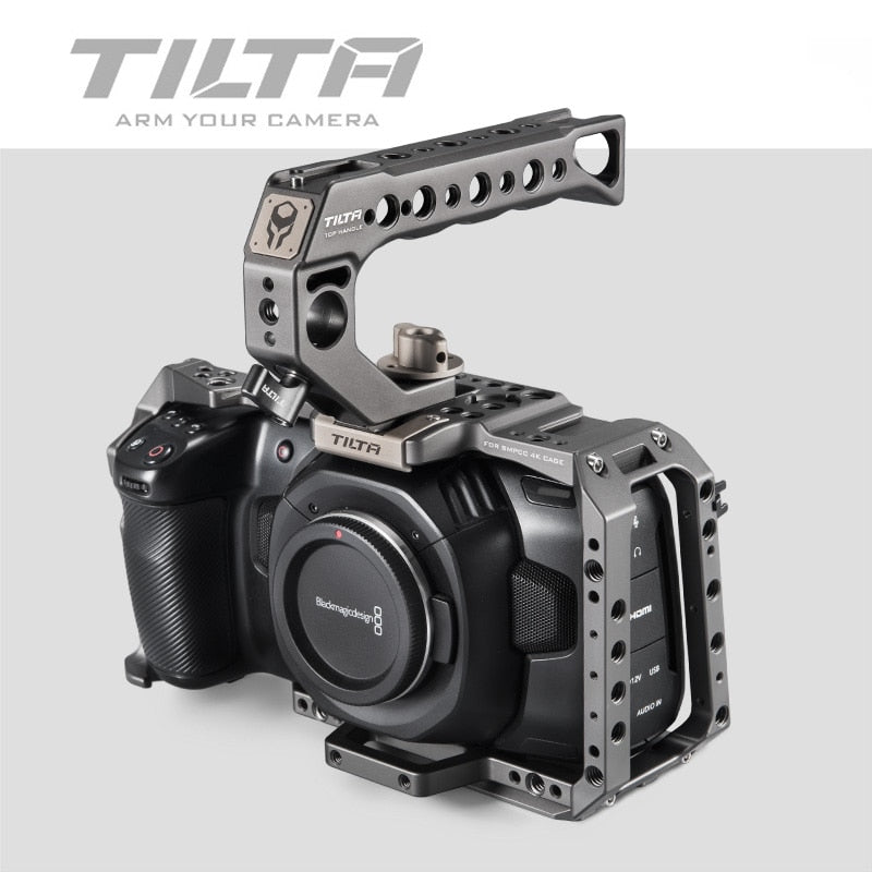 Tilta BMPCC 4K 6K Cage TA-T01-BG Táctico terminado o Grey Full Cage SSD Drive Holder Mango superior para BlackMagic BMPCC 4K 6K