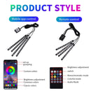 Led Car Interior Backlight With Usb Cigarette Lighter Ambient Atmosphere Mood Light Rgb Remote App Auto Foot Decorative Lamp