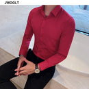 40kg-75kg Small Asian Size Fashion New Mens Shirt Korea Styles Long Sleeve Slim Fit Yellow Green White Casual Social Shirts