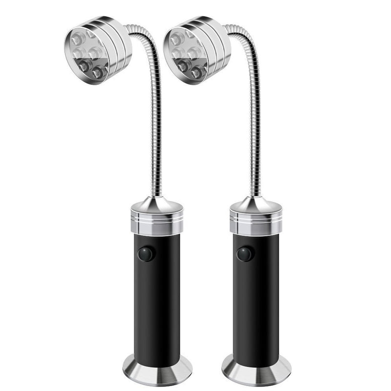 Behogar 2pcs Portable Magnetic 360Degree Adjustable LED Grill Light Lamp for BBQ Barbecue Grilling Outdoor Grill Tools