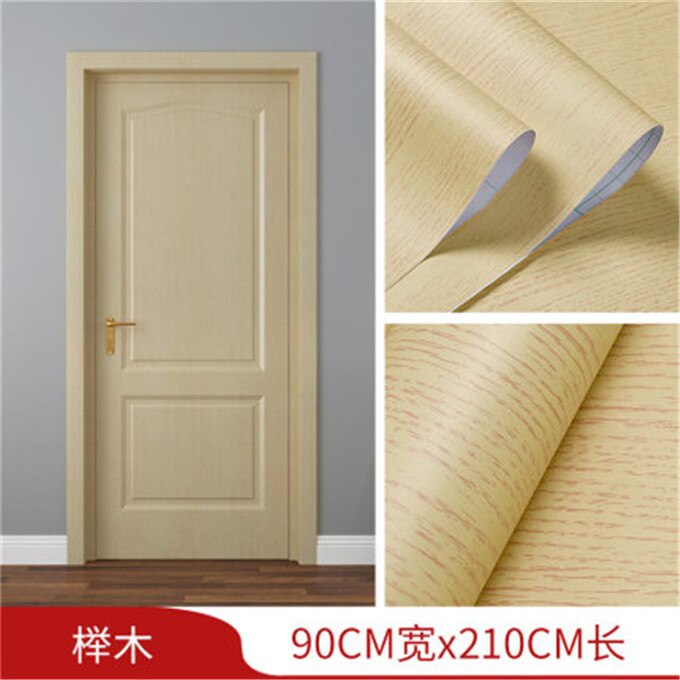 90x210cm White PVC Door Wallpaper Wood Grain sticker home decor Self-adhesive Waterproof Mural Furniture Door Decoration Decals