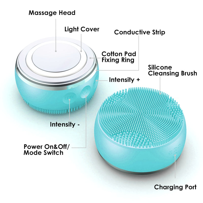 Cepillo de limpieza facial eléctrico, limpiador Facial de silicona, removedor de espinillas, herramienta de limpieza profunda de poros, cepillo exfoliante con vibración