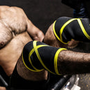 Manga de compresión de rodilla Strongman de 7 mm para levantamiento de pesas CrossFit Powerlifting (2 piezas)