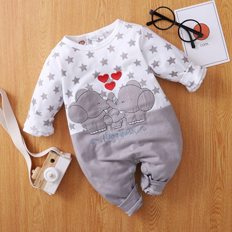 Kleinkind Neugeborenes Baby Strampler Baby Mädchen Jungen Langarm Stern Cartoon Giraffe Tierdruck Strampler Overall Outfits Für Babys