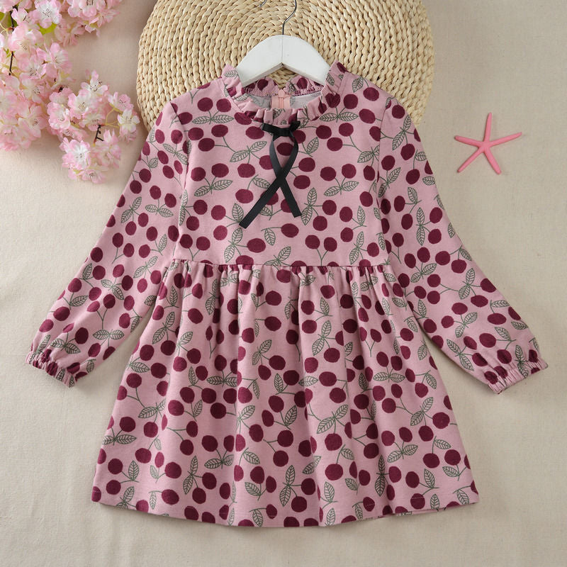2022 Spring Autumn Girl Dress Cotton Long Sleeve Children&