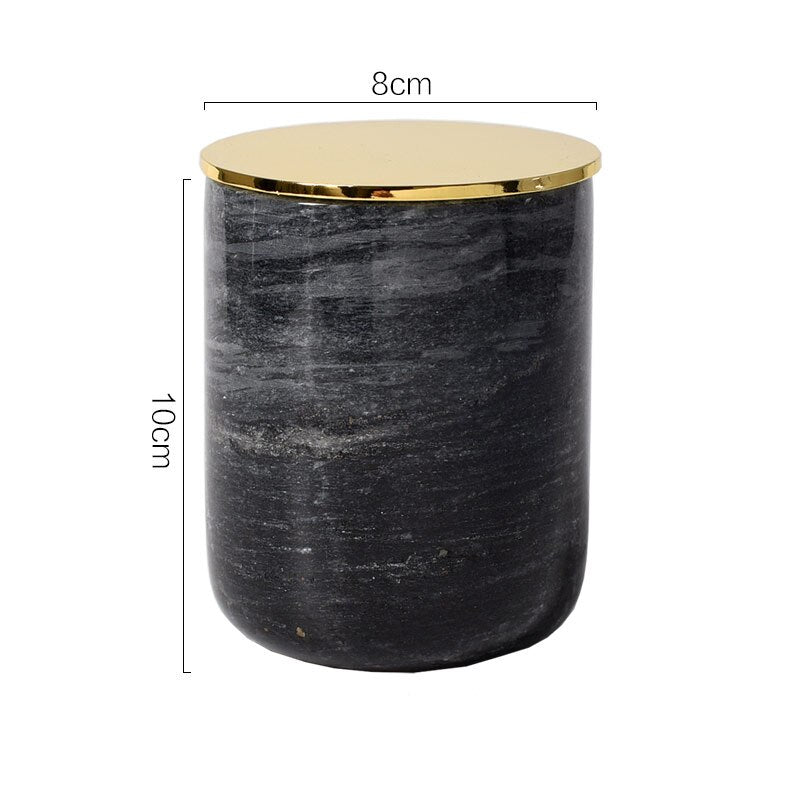 Natural Marble Candle Holder For Pillar Candle Europe Candlestick Nordic Home Decoration Wedding Candelabra with Stainless Cover