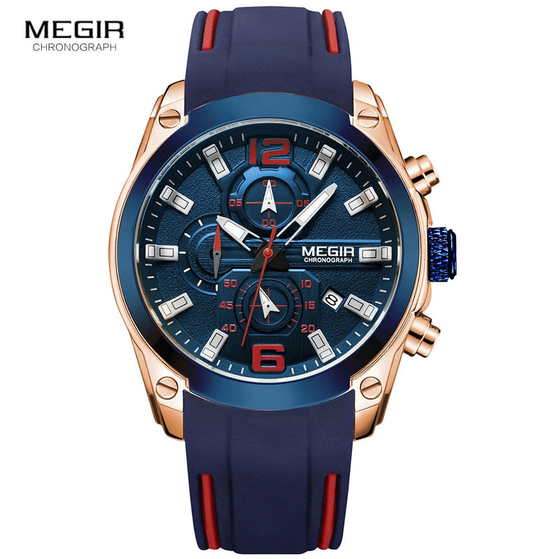 Megir Herren Chronograph Quarzuhren Luxus wasserdichte Armbanduhr Top-Marke Militärsportuhr Herren Relogios Masculino 2063