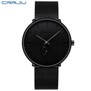 CRRJU Relojes para hombre Ultrafino Minimalista Impermeable - Reloj de pulsera de moda para hombre Vestido unisex con banda de malla de acero inoxidable