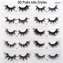 Visofree 30/40/100 Pairs Lashes Bulk Mink Eyelashes 3D Mink False Eyelashes 100% Cruelty-free Dramatic Eyelashes 25mm 5D Lashes