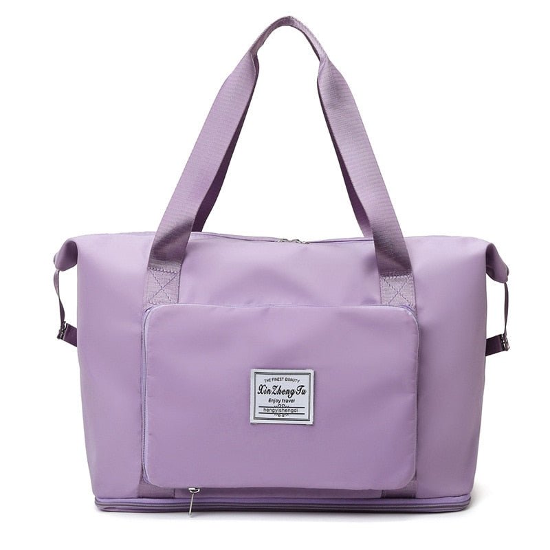 Bolsa de viaje plegable de gran capacidad, bolsa de viaje plegable, ligera, impermeable, para equipaje, bolso de mano, bandolera deportiva para Yoga para mujer