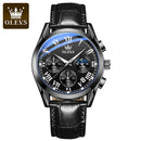 Reloj OLEVS deportivo multifuncional tres ojos seis agujas cronógrafo impermeable luminoso reloj de hombre