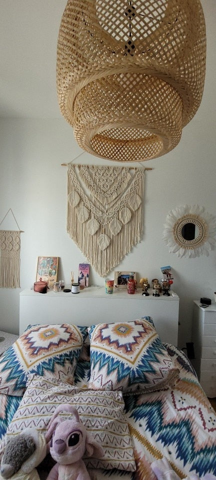 Tapiz de macramé de gran tamaño para colgar en la pared, tapiz tejido artesanal Chic bohemio moderno, decoración de pared del dormitorio para sala de estar