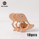 Let's Make 10pcs Baby Teether For Teeth Beech Food Grade Wholesale Wooden Teething Toys Rodent DIY Accessories Nursing Tiny Rod
