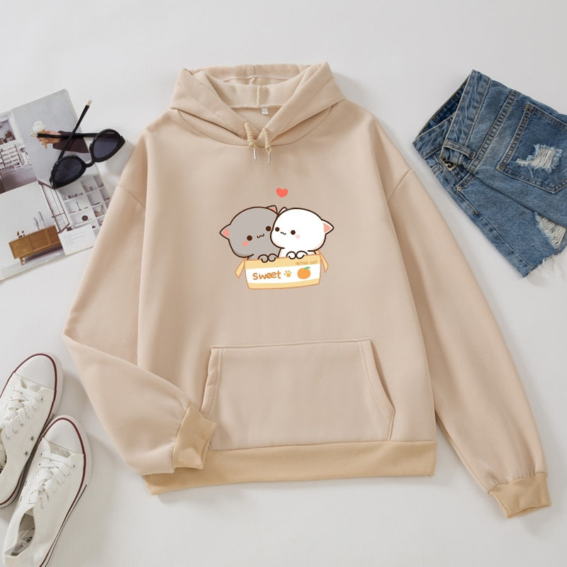 Grunge Ästhetische Kapuzenpullover Frauen Kawaii Übergroße Grafik Sweatshirt Damen Casual Harajuku Paar Kleidung Sudadera Mujer