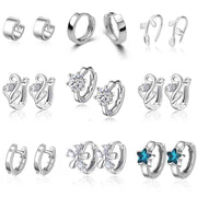 XIYANIKE Silberne Farbe Verhindert Allergien Kleine Ohrstecker für Frauen Hochzeitspaar Trendy Geometrischer Handgemachter Paety Schmuck