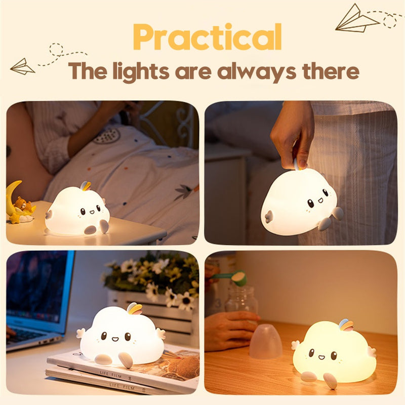 Cloud Night Light LED Light With Touch Sensor Soft Nursery Lamp Bedside Light For Kids Children Birthday Gift Room Decoration