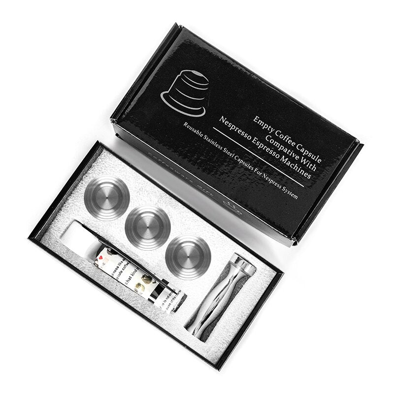 Nespresso Refillable Coffee Capsule Stainless Steel Coffee Tamper Reusable Coffee Pod Business Birthday Coffeeware Gifts