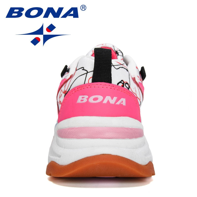 BONA 2020 New Designers Mesh Breathable Running Shoes Women Outdoor Walking Shoes Woman Fashion Sneakers Ladies Jogging Footwear