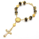 10pcs Top Quality Catholic Rosary Necklace Glass Pearl Beads Decade Rosary Pendent For Women Drilled Cross