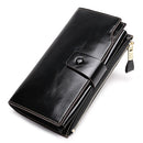 KANGAROO KINGDOM Vintage Luxury RFID Women Wallets Genuine Leather Long Zipper Clutch Purse Large Capacity Card Holder Wallet