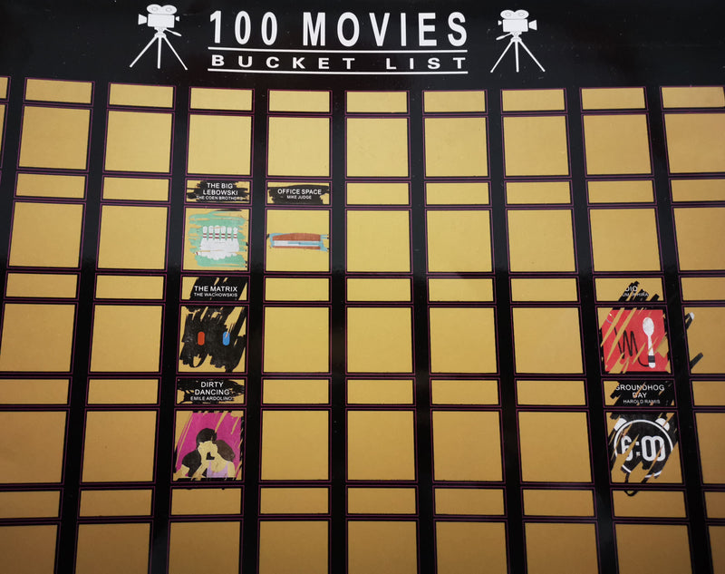 100 MOVIES -- Scratch OFF BUCKET LIST poster  Scratch Last Wish Poster Gold silver