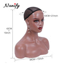 Female Realistic Mannequin Head With Shoulders African Wig Display Model Dark Brown Beige Colors Doll Head For Hat Glasses