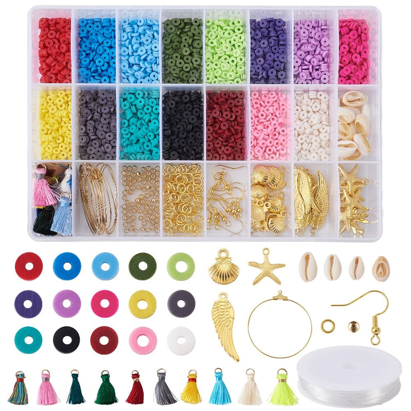 4800 ~ 5280 unids/caja 6mm cuentas redondas planas de arcilla polimérica Chip disco espaciador suelto cuentas Heishi hechas a mano para hacer joyería DIY pulsera