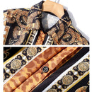 Summer Women Slim Blouses Tops Baroque Print Runway Long Sleeve Shirt Ladies Collar Elegant Vintage Office Shirts Work Wear