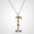 ANDYWEN 925 plata esterlina 26 letras oro inicial AB colgante collar fino cadena larga ajustable Mini PG CZ joyería