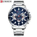 CURREN Sport Watches Men‘s Luxury Brand Quartz Clock Stainless Steel Chronograph Big Dial Wristwatch with Date Relogio Masculino
