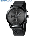 Men's Watch CRRJU Luxury Business Men Stainless Steel WristWatch Men's Military waterproof Date Quartz watches relogio masculino