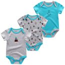 3 PCS/LOT Newborn Baby Clothing 2021 New Fashion Baby Boys Girls Clothes 100% Cotton Baby Bodysuit Short Sleeve Infant Jumpsuit