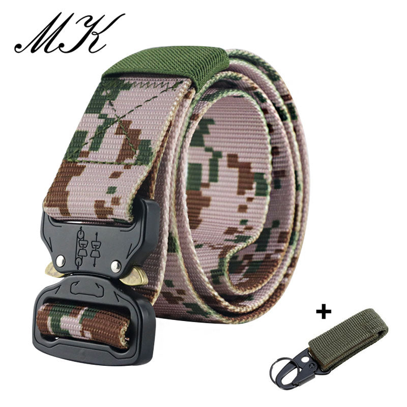 Military Equipment Combat Tactical Belts for Men Army Training Nylon Metal Buckle Waist Belt Outdoor Hunting Waistband