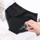 VIP Four Layers of Leak-proof Black Menstrual Underwear Women Lace Rose embroidery Breathable Physiological Period Panties