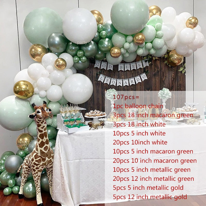 1 Juego de guirnalda de globos verdes Retro, Kit de arco, globo verde aguacate, decoraciones para fiesta de cumpleaños, Baby Shower, decoración para niños