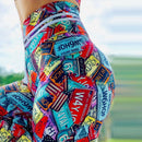 New arrival Women Leggings Workout For Running High Waist Sport Legging Digital Print Trousers Stretch Fitness Pants Plus Size