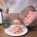 Picadora eléctrica de 2 velocidades VOA, picadora de carne de acero inoxidable, procesadora de alimentos, rebanadora, máquina de suplemento para bebés de 2 L de capacidad