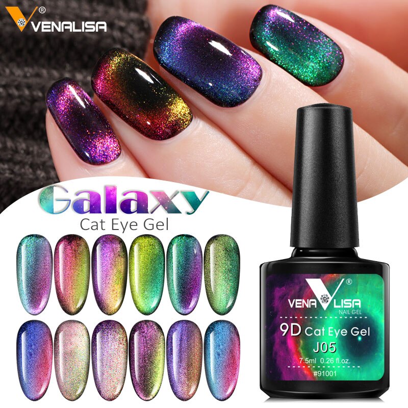 Nail Art Design Manicure Venalisa 7.5Ml Soak Off Enamel 9D Cat Eyes Magnetic Gel Polish UV Gel Nail Polish Lacquer Varnish