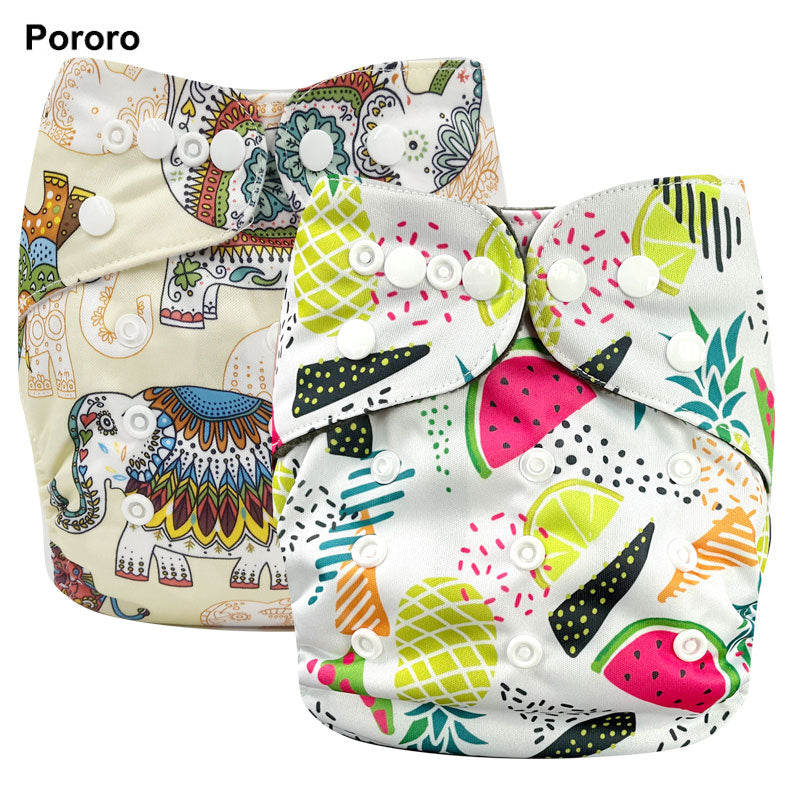 Pororo ecological diapers for baby girl boy Cloth diapers bamboo charcoal washable reusable diapers waterproof double leg gusset