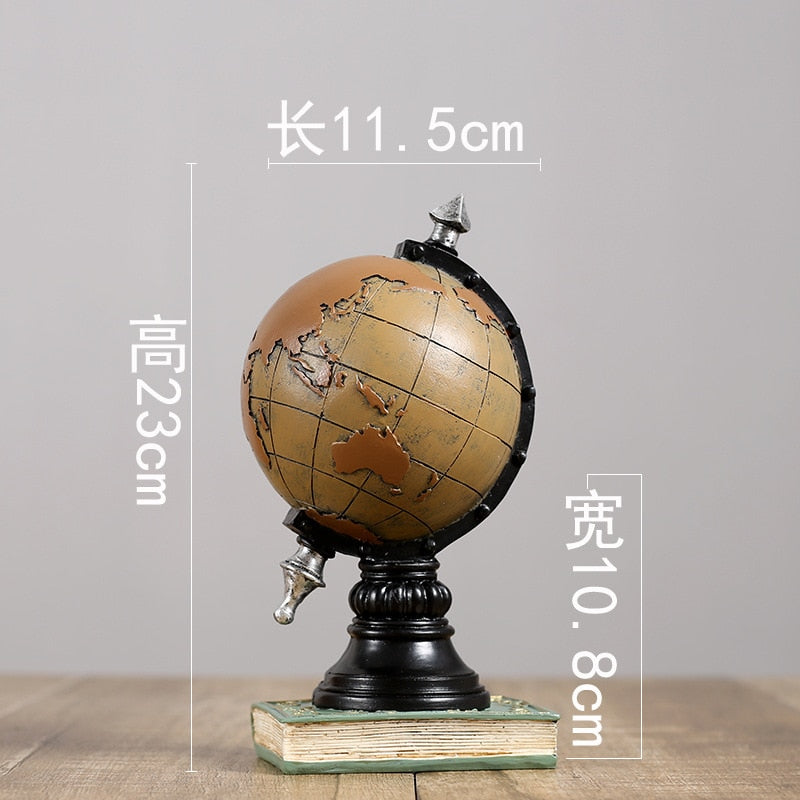 New American retro decoration clock home living room porch globe clock office decoration desktop decoration