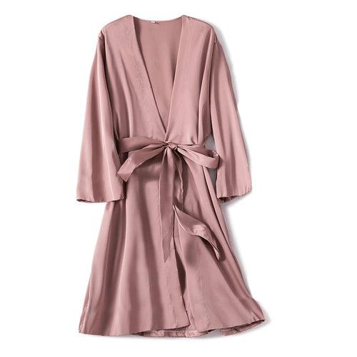 Satin Robe Damen Intime Dessous Nachtwäsche Seidig Braut Hochzeitsgeschenk Lässiger Kimono Bademantel Nachthemd Sexy Nachtwäsche